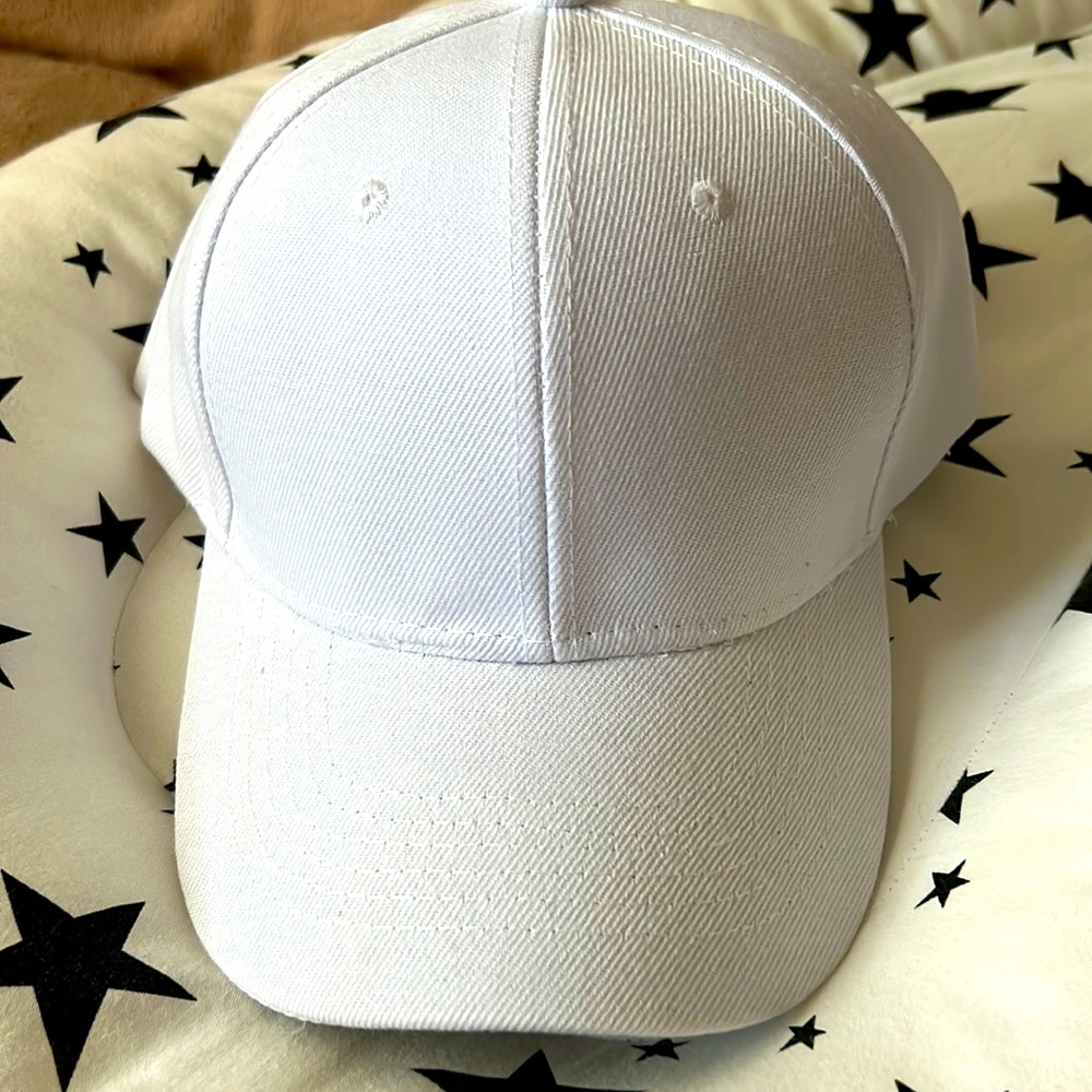 White denim baseball adjustable hat